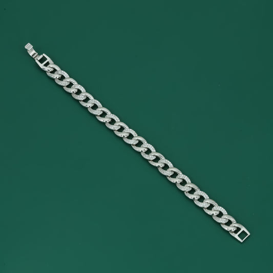Iced Cuban Link Bracelet for Men – 925 Silver