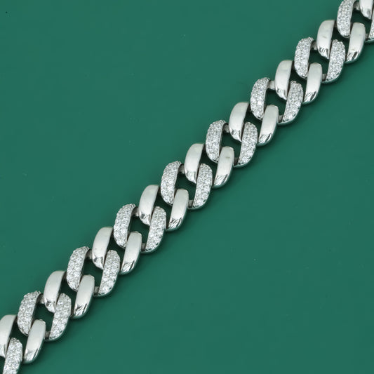 Iced Cuban Link Bracelet for Men – 925 Silver