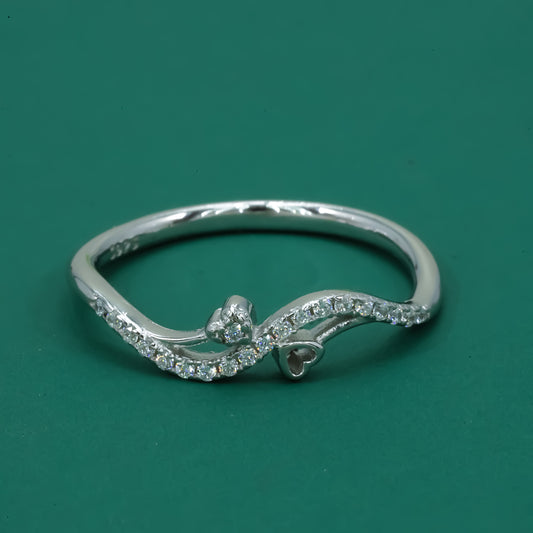 Twin Heart Wave 925 Silver Ring