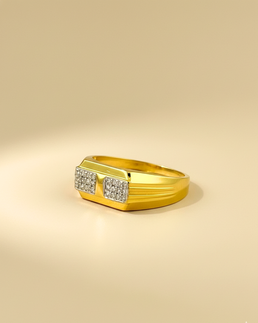 Dual Square Gold Vermeil Ring