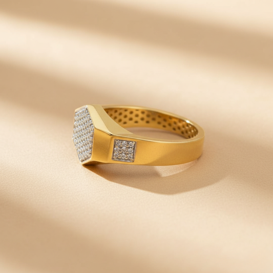 Hexa Crest Gold Vermeil Ring