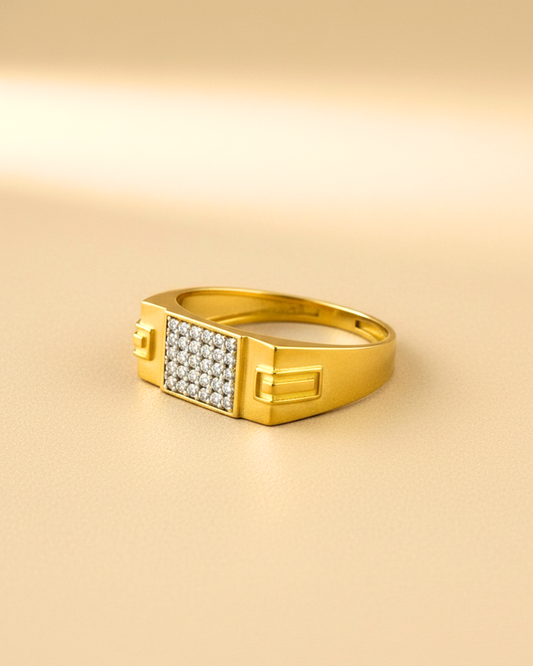 Modern Gold Vermeil Panel Ring