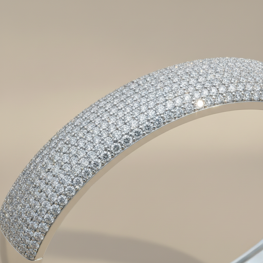 Regal Frost Kada – Full Zircon Silver Power Band