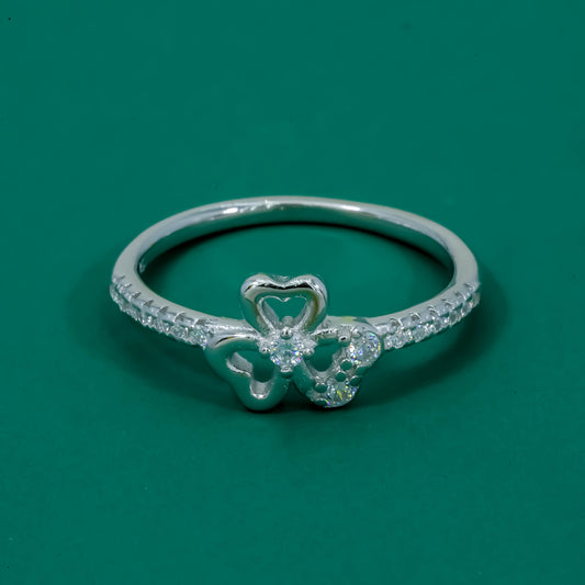 Blossom Heart 925 Sterling Silver Zircon Ring