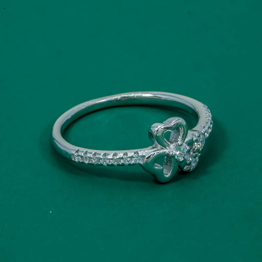 Blossom Heart 925 Sterling Silver Zircon Ring