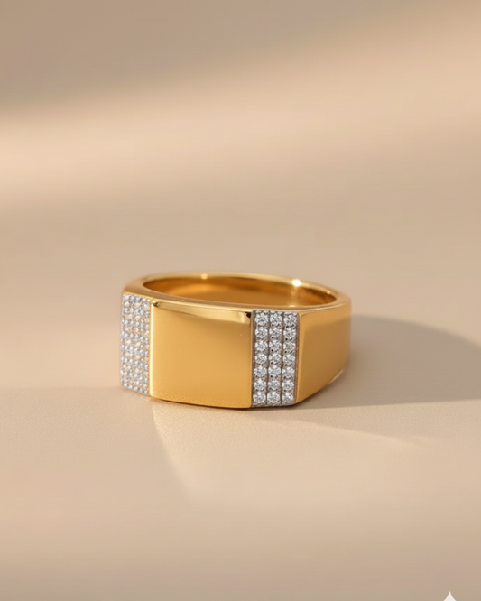 Gold Vermeil Minimalist Dual Diamond Band