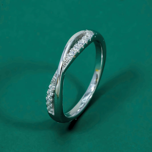 Infinity Twisted Grace 925 Silver Diamond Ring