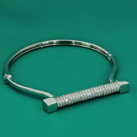 Stacked Spark 925 Silver Cuff Bracelet - Zentara Jewels