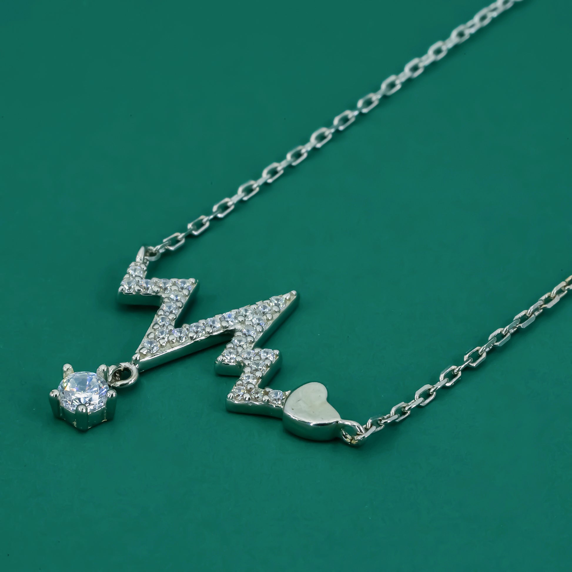 Heartbeat Spark 925 Silver Pendant Necklace - Zentara Jewels