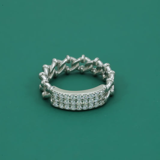 Valor Pavé 925 Silver Ring