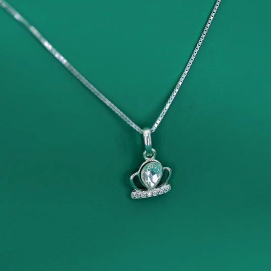 Crowned Grace 925 Silver Pendant Necklace - Zentara Jewels