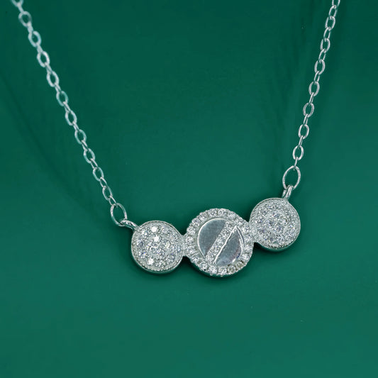 Triple Spark 925 Silver Zircon Necklace - Zentara Jewels