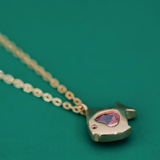 Blush Fish Charm Necklace – Rose Gold Plated 925 Silver - Zentara Jewels