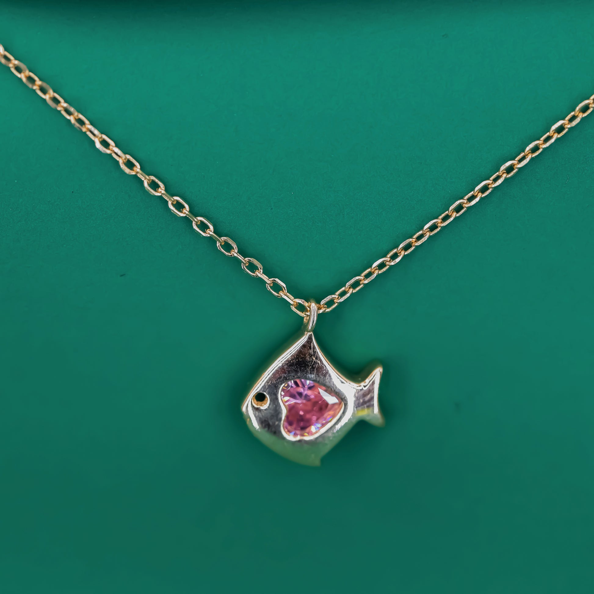Blush Fish Charm Necklace – Rose Gold Plated 925 Silver - Zentara Jewels