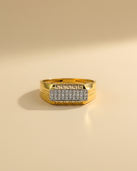 Luxury Men's Ring With Sparkling Square Diamond Setting