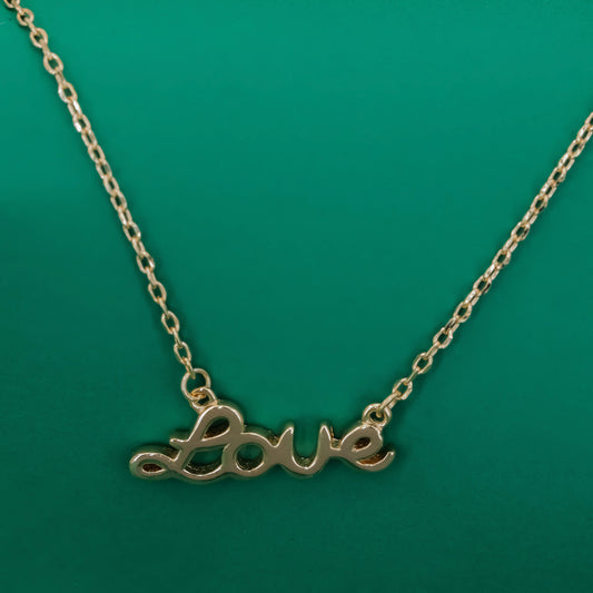 Love Script Pendant Necklace – 925 Sterling Silver Rose Gold Plated - Zentara Jewels