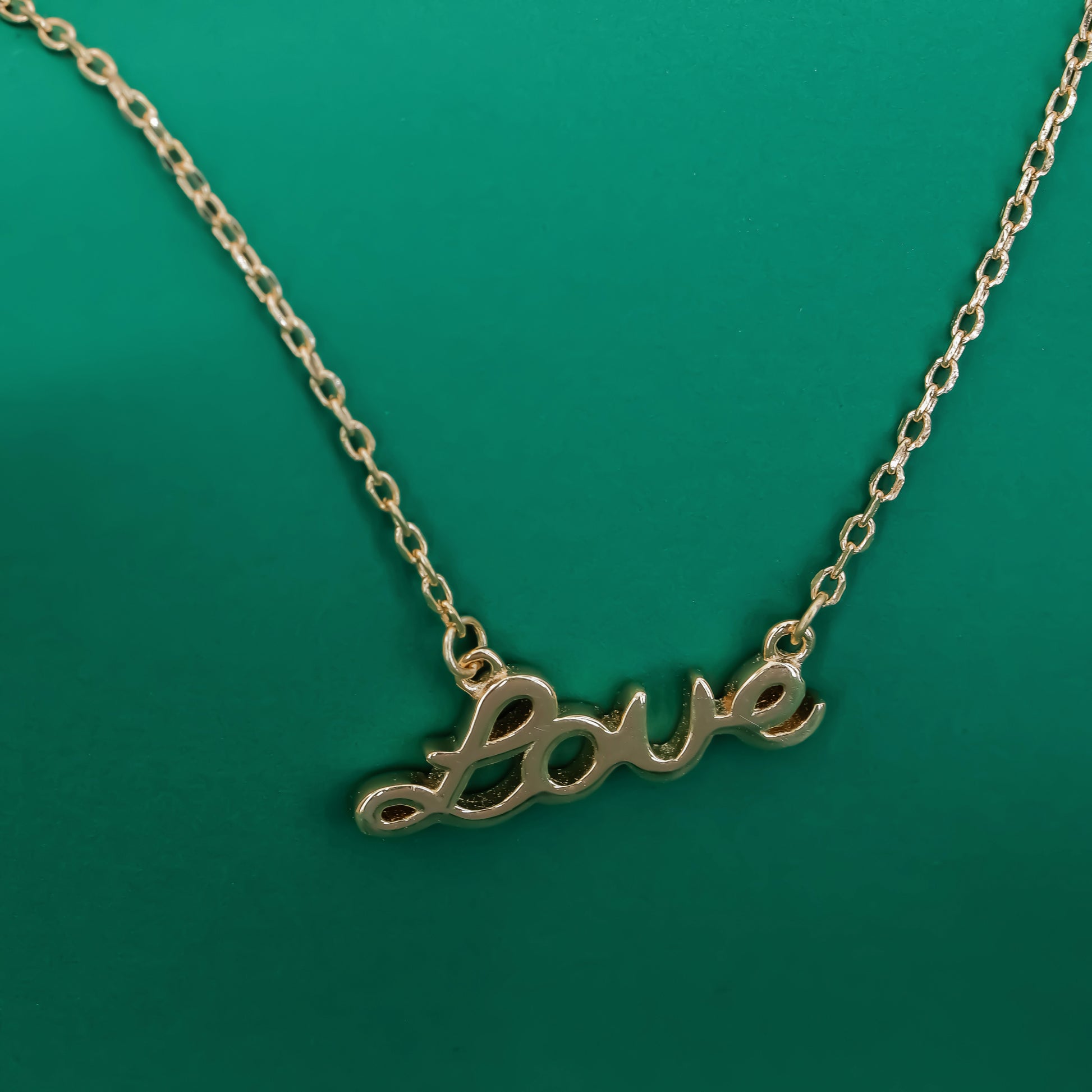 Love Script Pendant Necklace – 925 Sterling Silver Rose Gold Plated - Zentara Jewels