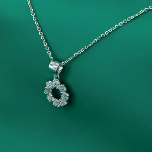 Floral Halo Pendant Necklace – 925 Sterling Silver with Zircon Accents - Zentara Jewels