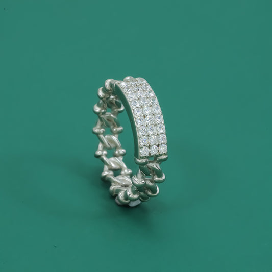 Valor Pavé 925 Silver Ring