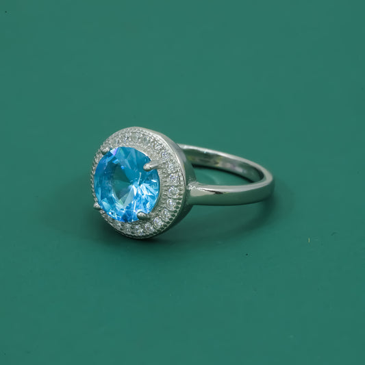 Azure Halo 925 Sterling Silver Ring