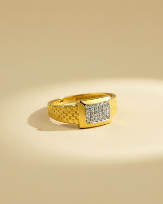 Premium Gold Vermeil Sparkling Center Ring