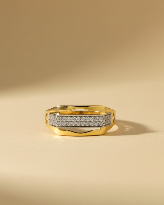 Modern Edge Gold Vermeil Statement Ring
