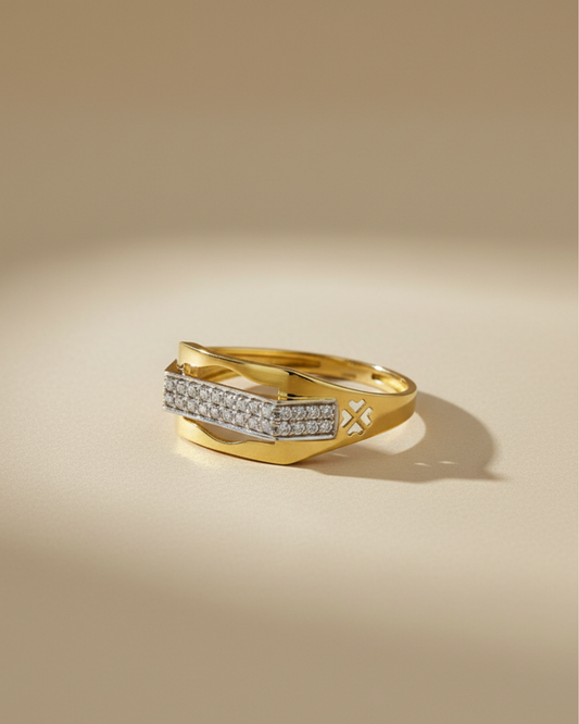 Modern Edge Gold Vermeil Statement Ring