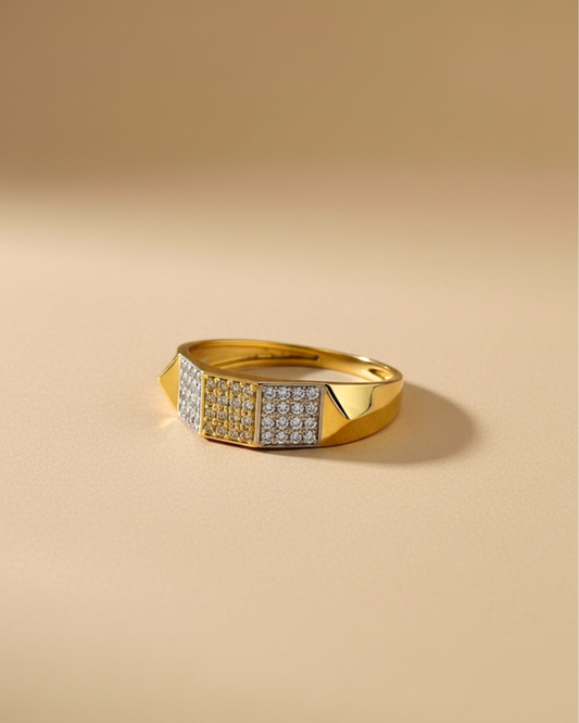 Gold Vermeil Triple Box Men's Ring