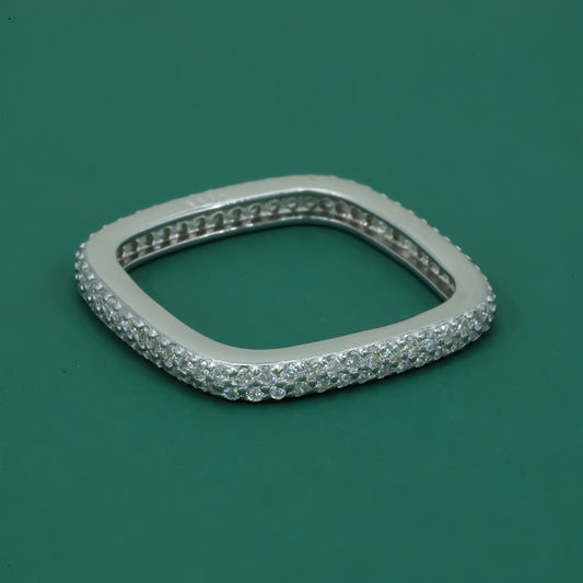 Sleek Pavé 925 Silver Ring