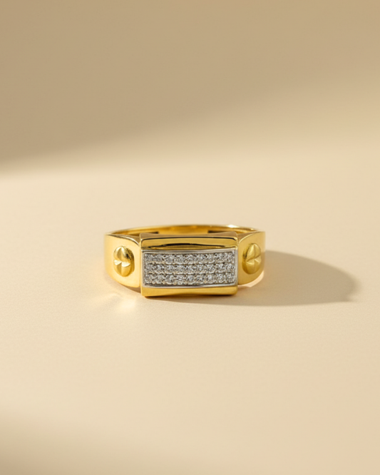 Gold Vermeil Hardware Diamond Ring