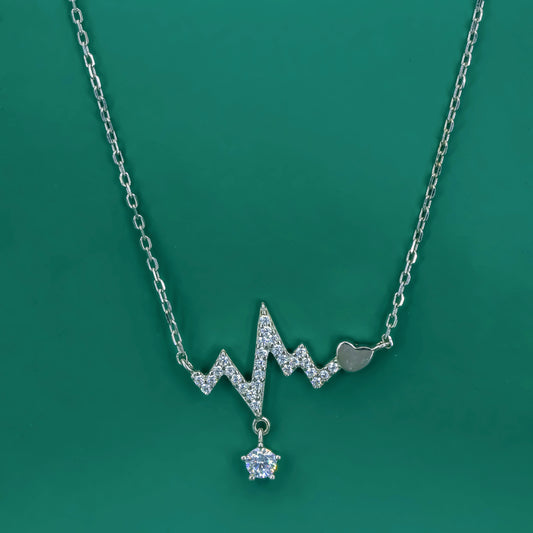 Heartbeat Spark 925 Silver Pendant Necklace - Zentara jewels