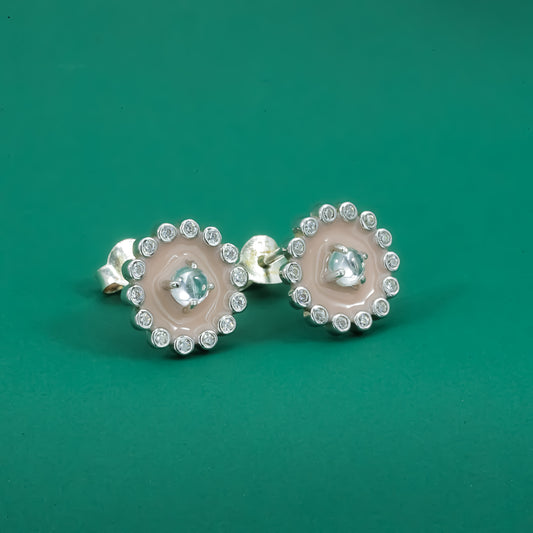 Celestia Halo 925 Sterling Silver Earrings - Zentara Jewels