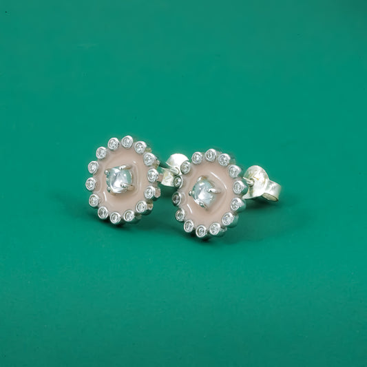 Celestia Halo 925 Sterling Silver Earrings - Zentara Jewels