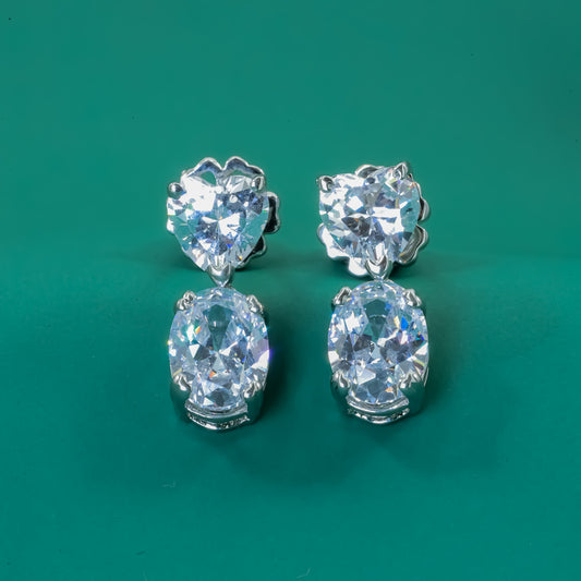 Radiant D Sterling Silver Earrings - Zentara Jewels