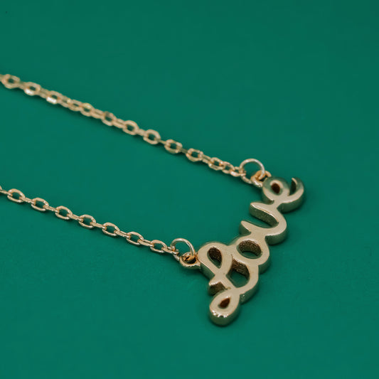 Love Script Pendant Necklace – 925 Sterling Silver Rose Gold Plated - Zentara Jewels