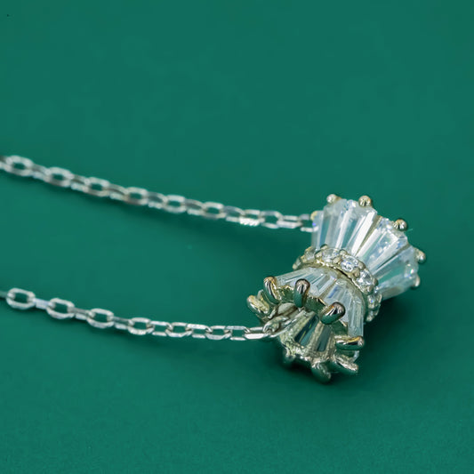 Radiant Hourglass Pendant Necklace – 925 Sterling Silver - Zentara Jewels