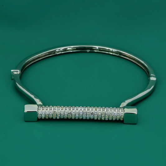 Stacked Spark 925 Silver Cuff Bracelet - Zentara Jewels