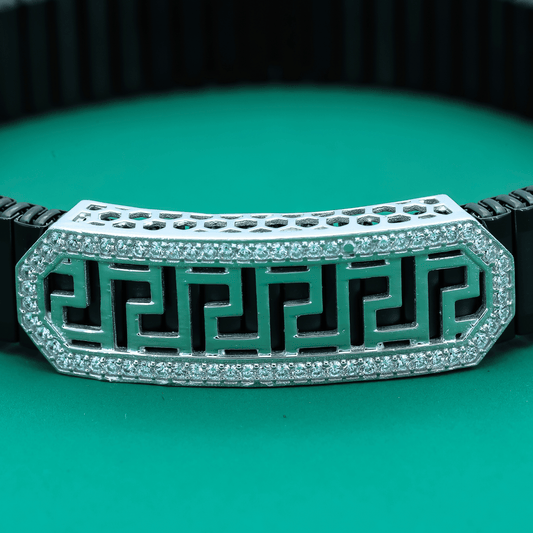 Silver Maze Men’s Bracelet – Bold Geometric Design
