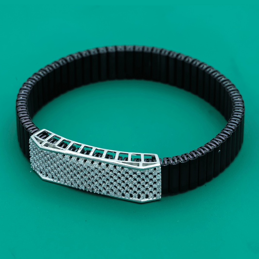 Radiant Grid Bracelet – 925 Sterling Silver Matrix Sparkle