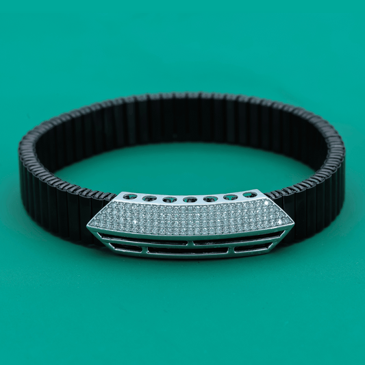 ZENTARA Velocity Bracelet – Black & Silver Men’s Power Band