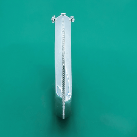 LineCore Kada – Minimalist 925 Silver Zircon Strip Statement Kada