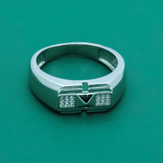 TriCore Men’s Ring – Silver Triangle Accent Ring