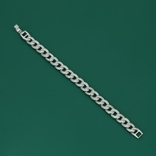 Iced Cuban Link Bracelet for Men – 925 Silver