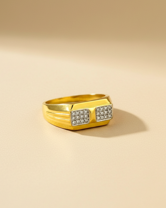 Dual Square Gold Vermeil Ring