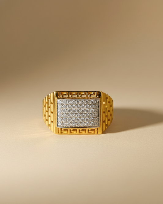 Luxury Gold Vermeil Men's Square Signet Ring