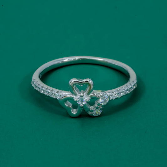 Blossom Heart 925 Sterling Silver Zircon Ring