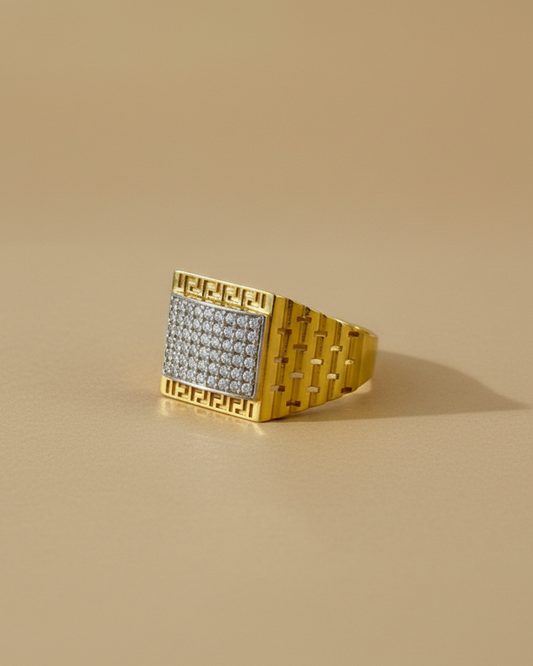 Luxury Gold Vermeil Men's Square Signet Ring