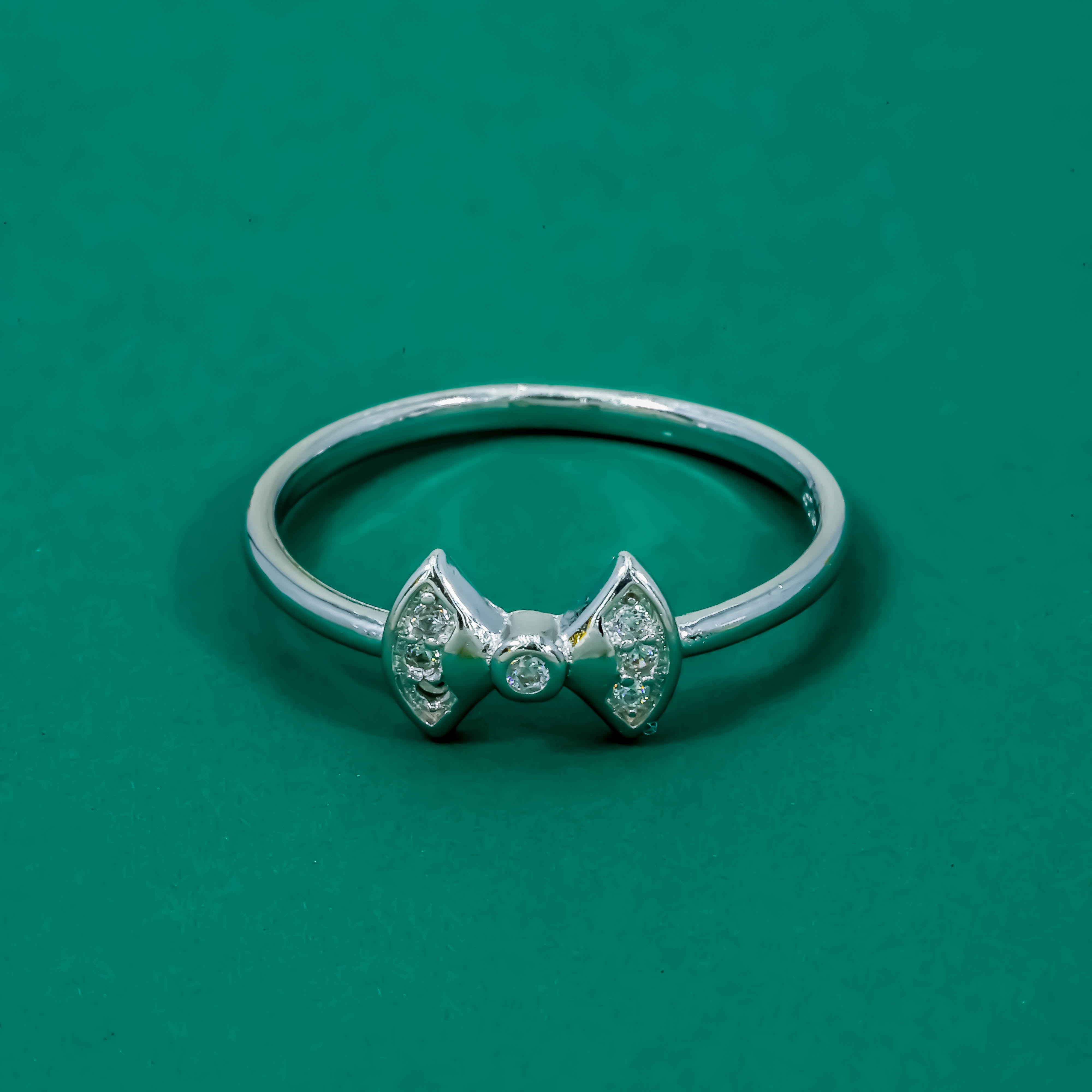 Bow Sparkle 925 Sterling Silver Ring – Zentara Jewels