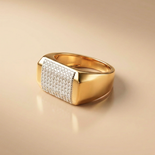 The Regent Block Gold Vermeil Ring