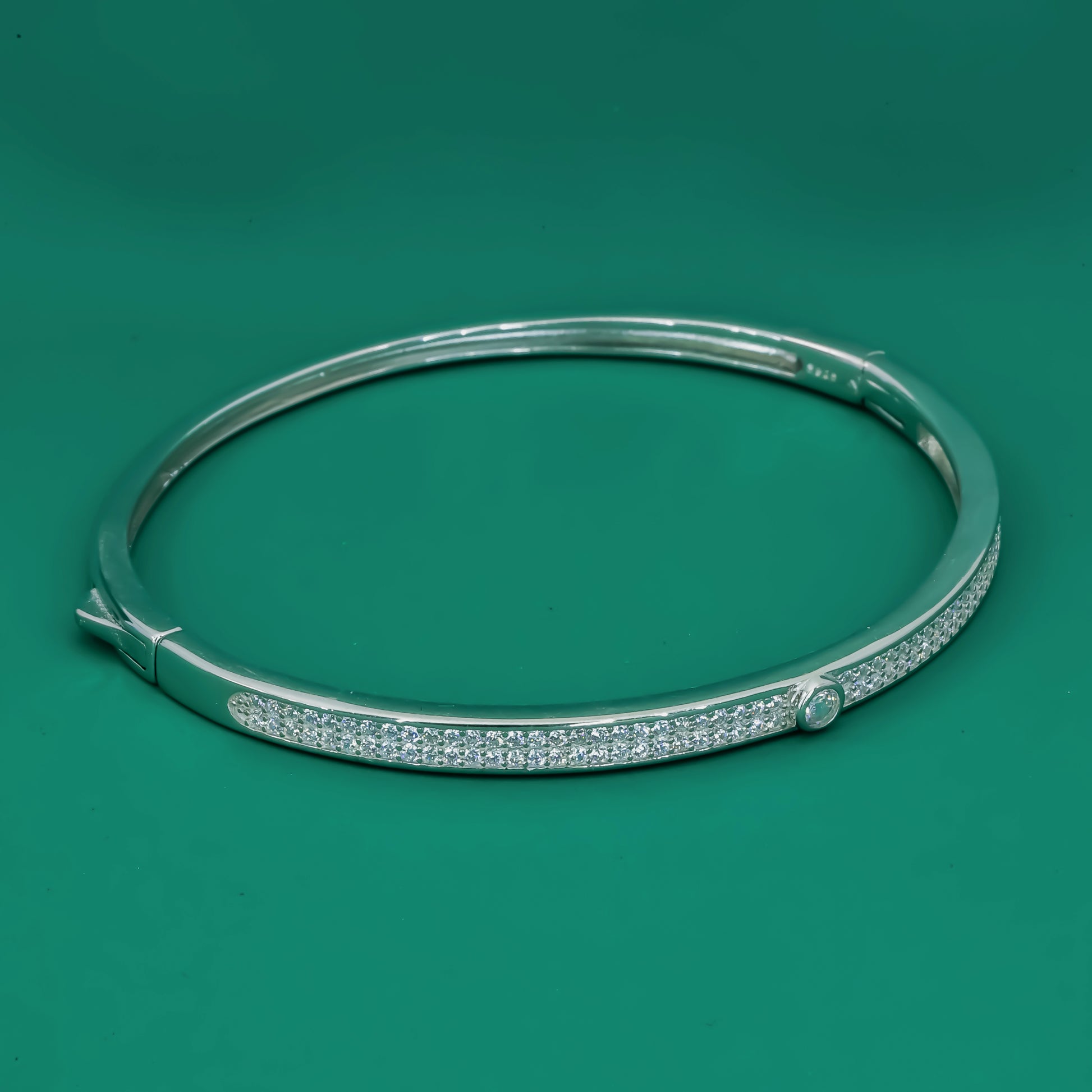 Luna Shine 925 Silver Minimal Cuff Bracelet - Zentara Jewels